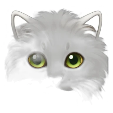 white fluffy bi-colour cat with dark brown ears and upper head, brown ears and green eyes sticker
