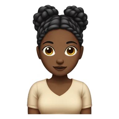 Black girl with braids holding a cat sticker
