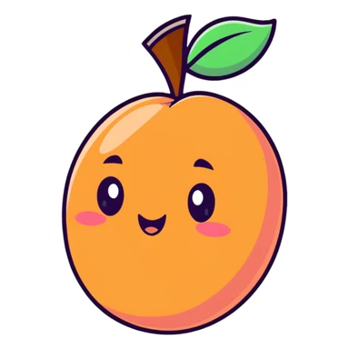 cute peach fruit character sticker