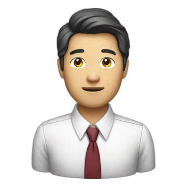 a asian man white collar worker sticker