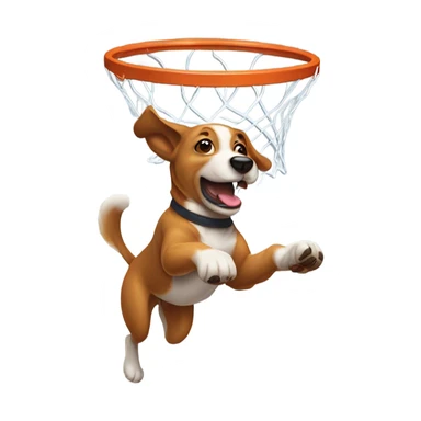 Dog dunking a basketball  sticker