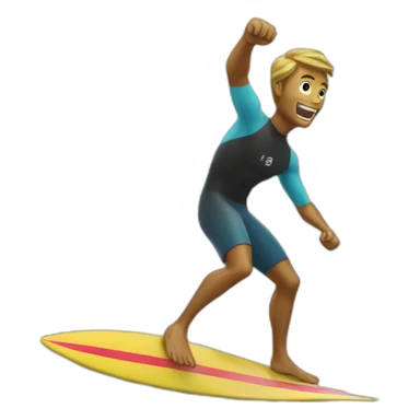 Surfer that surf's on money sticker