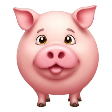 Fat pig with a heart sticker