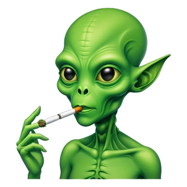 Alien smoking weed  sticker