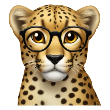 cheetah with glasses sticker