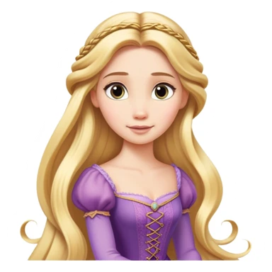 Rapunzel princess with very long blonde hair sticker
