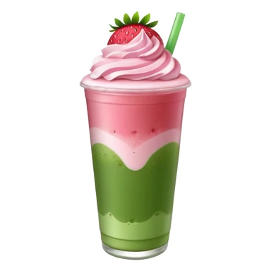Strawberry iced matcha latte with strawberry cold foam  sticker