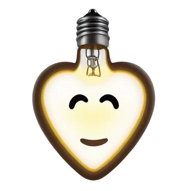 lightbulb shaped like a heart sticker