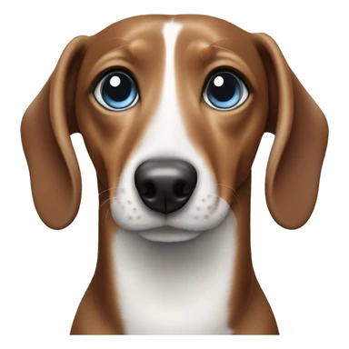Black and white dachshund with one blue eye and one brown eye sticker