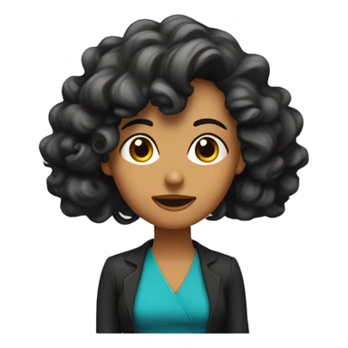 maestra cabello largo rizado sticker