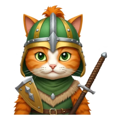 cat with viking helmet and sword sticker