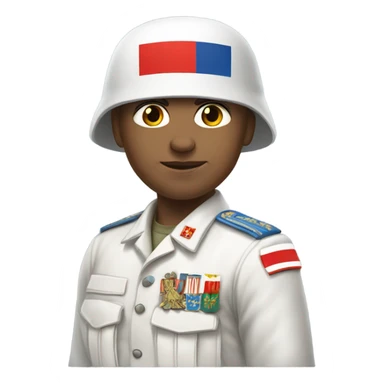 super realistic white soldier with russian flag sticker
