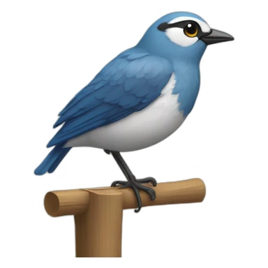 Oiseau sur un poteau sticker