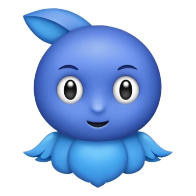 Inima mov cu trecere spre albastru si coada de drăcușor sticker