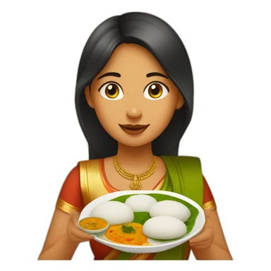 Girl with idli sambhar sticker