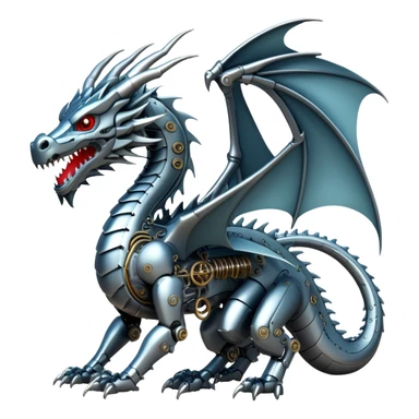 cyber-mechanincal dragon sticker