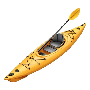 An icon showing a close-up of a sleek kayak with double-bladed paddles gliding through water. Splashes surround the boat as it cuts across a calm surface, symbolizing speed and focus. Transparent background emphasizes the dynamic and personal nature of kayak paddling. sticker