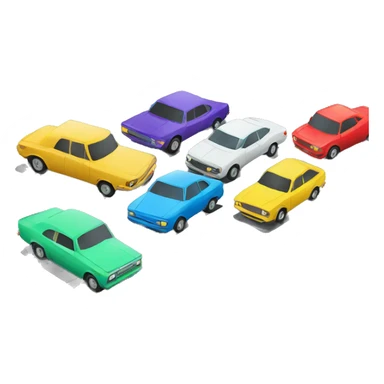 cars of different colors in a row on road sticker