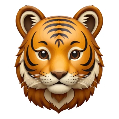 wood carved mini tiger brown sticker