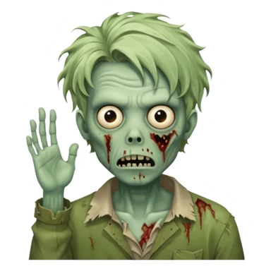 um zombie com o penteado wave sticker