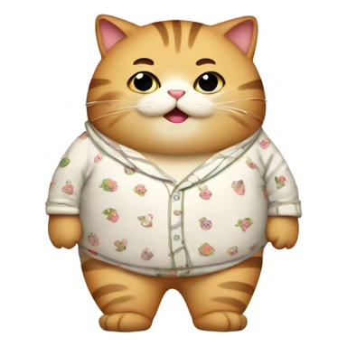 Fat cat in pajamas  sticker