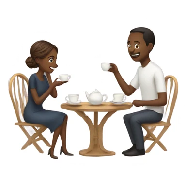 Couple having a tea Time  sticker