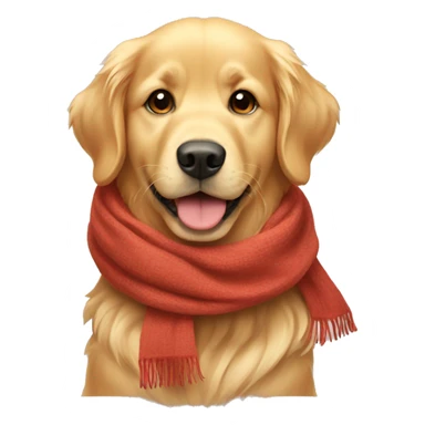 golden retriever wearing a scarf sticker