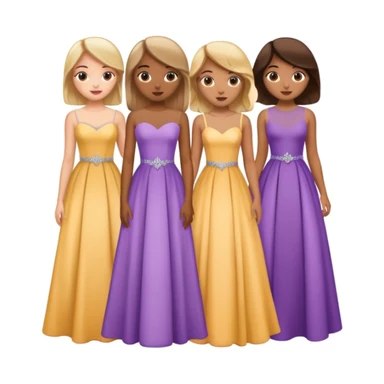 girls in a prom sticker