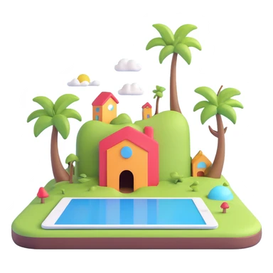 3D surreal iPad inspired by Apple brand, dreamlike and imaginative elements sticker