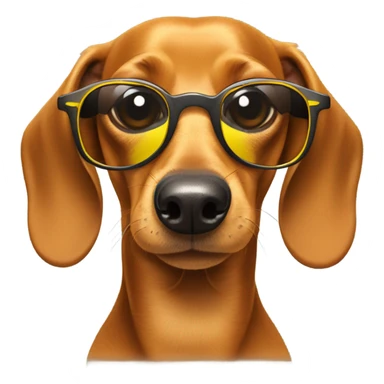daschunds head wearing yellow sunglasses sticker