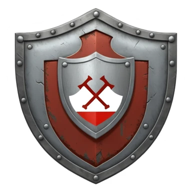 a battle worn steel shield with engraved roman numerals for 30—looks battle worn sticker