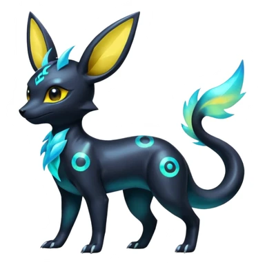  Shiny iridescent Umbreon-Salandit-Jolteon-fusion sticker