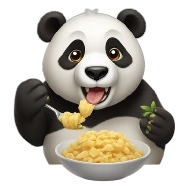 Oso Panda comiendo sticker