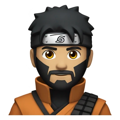Naruto With Black hair and Black beard , Ninja West  sticker