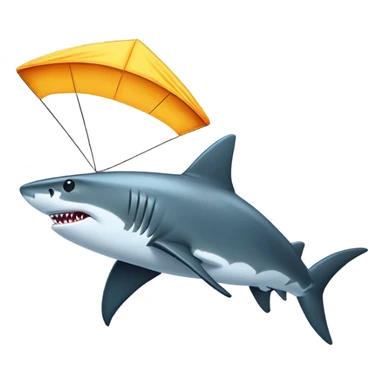 shark flying a kite sticker