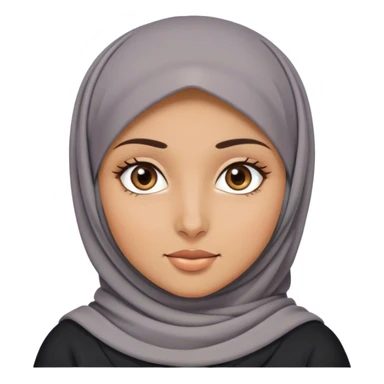 Hijab girl with grey eyes and tan skin  sticker
