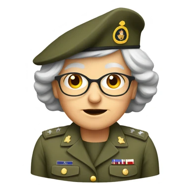 Old lady in military uniform sticker