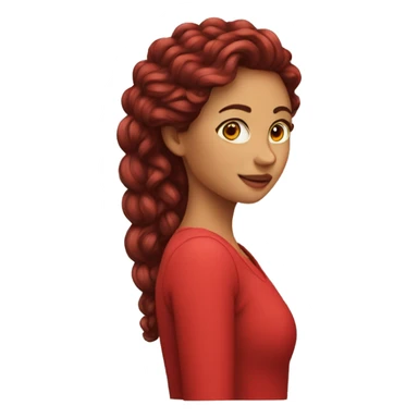 Mujer pelo largo rizado rojo sticker