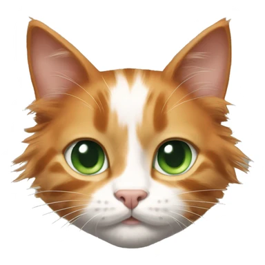 Ginger kitty and big Mainecoon with green eyes and black,white ginger color sticker
