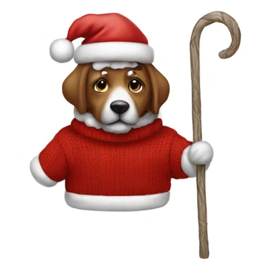 Cane con il maglione natalizio sticker