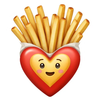 French fries in heart shape sticker