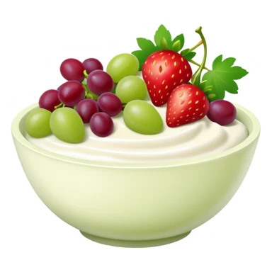 yoghurt bowl with grapes and strawberries  sticker