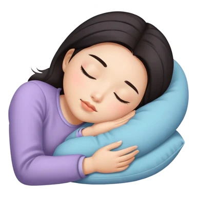 Asian girl napping sticker