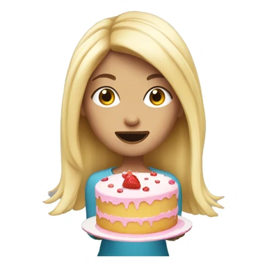 Blondie girl eat cake sticker
