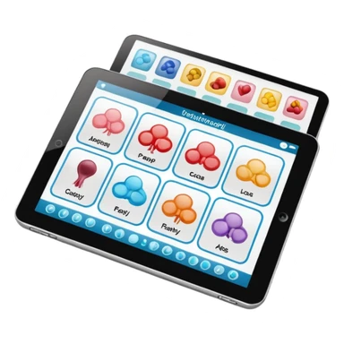 digital tablet displaying pathology slides sticker