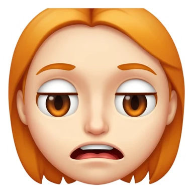 face biting its lip, looking uncertain and cautious sticker