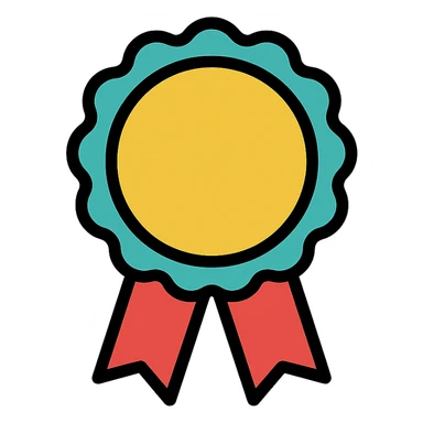 vector icon of a gold guarantee seal symbol with multicolor details, elegant and minimalist flat design, isolated on white, award badge style, 2D flat vector, trending icon look, soft shadows, no text, commercial use sticker