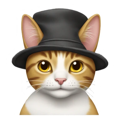 cat ith one piece hat sticker