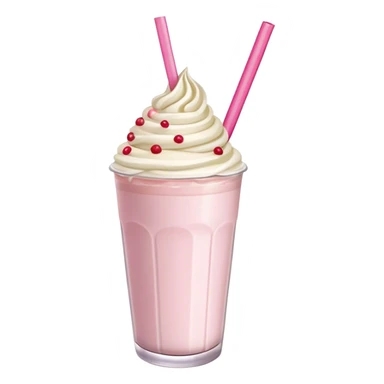 birthday cake milkshake with one pink straw sticker