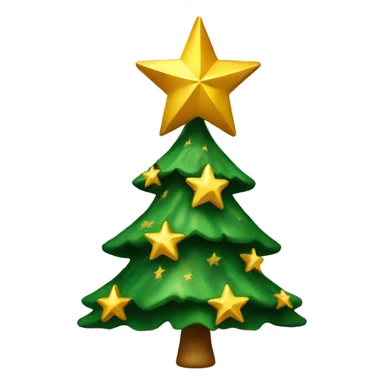christmastree with golden star on top sticker